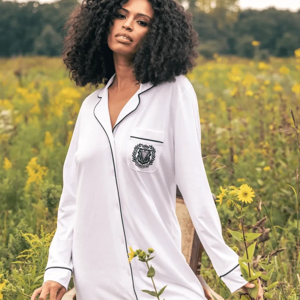 Veronica Beard x Petite Plume White Nightshirt with Embroidery